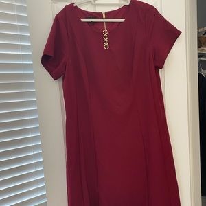 ALYX Red Cocktail Dress with Gold Detail